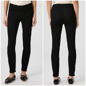 NEW Size 27 Paige Denim Hoxton High Rise Verdugo Ankle Black Shadow Skinny Jeans